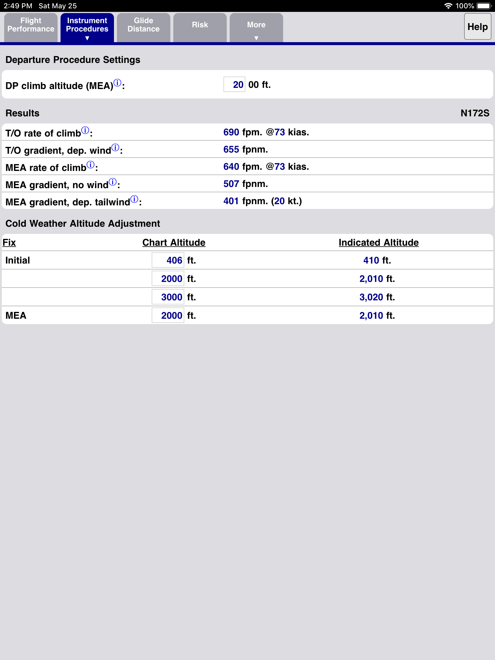 Departure Procedure page